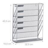 thumbnail of Relaxdays Zeitschriftenhalter Wand, Prospekthalter A4, Zeitschriften Wandhalter, Metall, HxBxT: 40 x 32 x 10 cm, silber