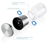 thumbnail of Intirilife 2er Set Gewürzmühle in SILBER TRANSPARENT - 13.5 x 6.5 cm - 2x Grinder Handmühle aus Glas und Edelstahl für die Küche