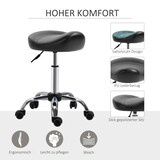 thumbnail of Arbeitshocker Rollhocker höhenverstellbar Schwarz 48x48x69 cm mit Sattelsitz Kunstlederbezug 360 Grad drehbar fünf Rollen pflegeleicht