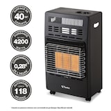 thumbnail of Chauffage d'appoint infrarouge au gaz butane KERN - Allumage par piezo - Surface de chauffe jusqu'a 40 m² - 3 niveaux de puissa FAVEX