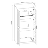 thumbnail of Helloshop26 - Guarda-roupa moderno para quarto unidade de armazenamento atemporal 1 prateleira MDF 176 x 80 x 52 cm efeito nogueira 03_0006375