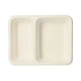 thumbnail of PAPSTAR 125 Siegelschalen, Zuckerrohr 2-geteilt 1250 ml 4,5 cm x 17,5 cm x 22,5 cm weiss