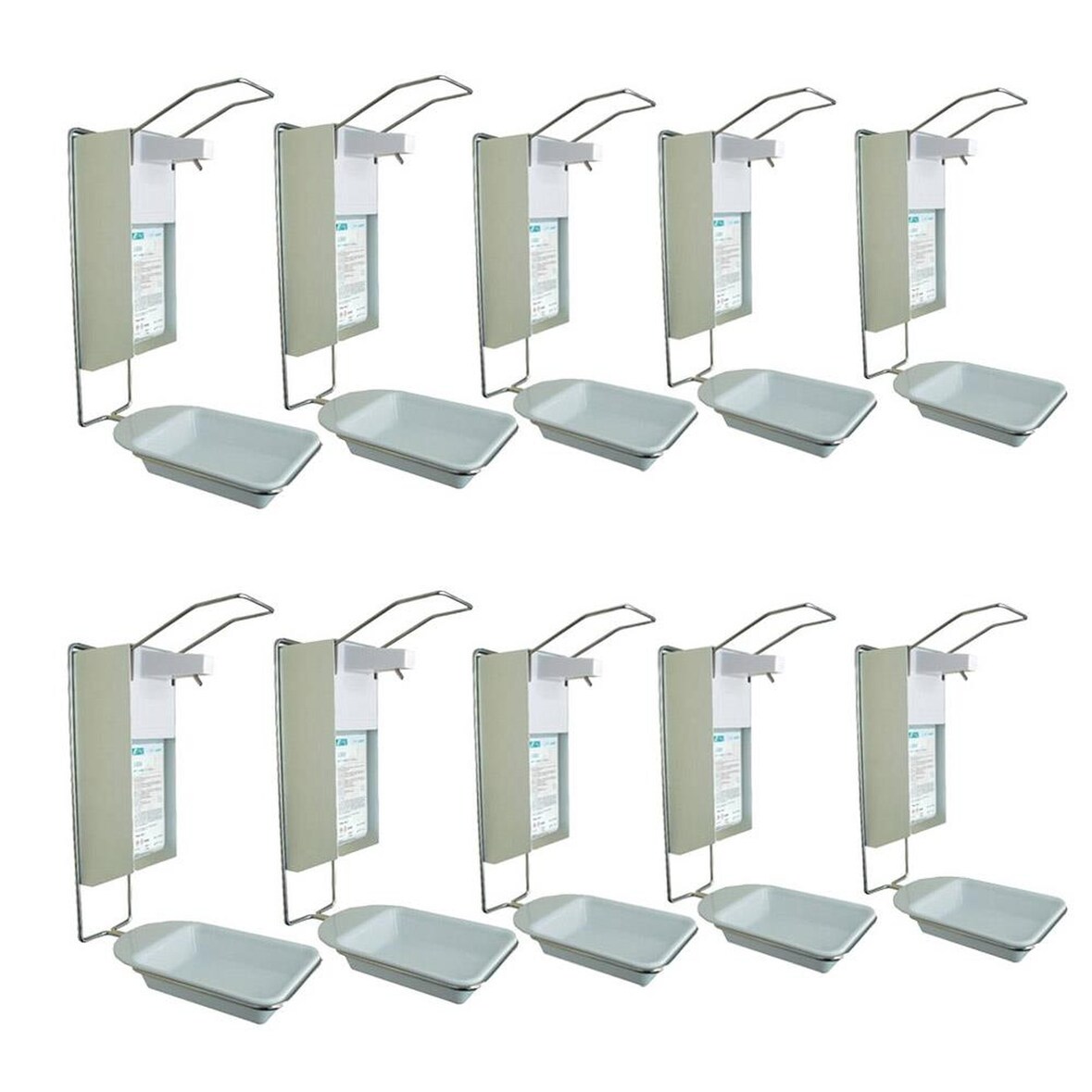 10 Desinfektionsspender mit Abtropfschale | Alu/Kunststoff | 1000 ml