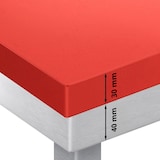 thumbnail of Mesa de trabajo de acero inoxidable 2000x500 mm con placa de corte roja y refuerzo PREMIUM - GOLDINOX