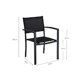 thumbnail of METRO PROFESSIONAL stapelbare stoel met armleuningen Brindisi, aluminium/mesh stof, donkergrijs