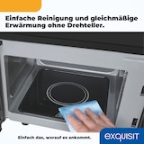 thumbnail of Exquisit Mikrowelle ohne Drehteller, 800 Watt Grill, 700 Watt, 20 Liter Volumen, Timer, Mikrowelle Flachbett, Auftaufunktion, MW4020-F-240DIG schwarz