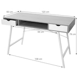 thumbnail of Schreibtisch HWC-E92, Bürotisch Computertisch, 3D-Struktur 120x60cm ~ naturbraun weiß