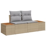 thumbnail of vidaXL 9-teiliges Garten-Esszimmer-Set mit Kissen in Beige aus Poly Rattan und Akazie