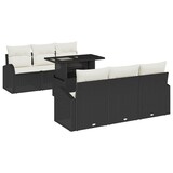 thumbnail of vidaXL Garten-Sofa-Set mit Kissen mit Kissen 7 pcs Schwarz Poly Rattan