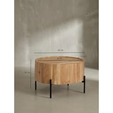thumbnail of Couchtisch Akazie Massivholz 60x60x41 cm Rund mit Metallgestell, Kleiner Sofatisch Modern, Wohnzimmertisch Couch, Kaffeetisch Braun /