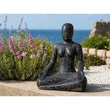 thumbnail of Figura yoga Loto decorativa jardín hormigón negro 80 cm escultura exterior zen terraza patio 70 kg