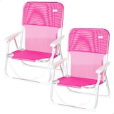 thumbnail of Aktive Set 2 Sillas plegables de playa 44x40x72 cm fucsia con asa