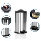 thumbnail of Abfallsammler / Mülleimer CLEAN X 40L Stahl mit integrierter Pressvorrichtung silber hjh OFFICE