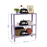 thumbnail of Estante de metal sem parafusos para casa Simonhome 3 prateleiras. Cor violeta/branco 900x1000x300 mm