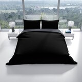 thumbnail of Satin Bettwäsche 135x200 cm 100% Baumwolle Schwarz Luxus Set Uni Wendeseite Anthrazit Kissenbezug 80x80 cm Reißverschluss
