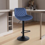 thumbnail of CHEFGASTRO Barhocker CAPRI Samt HxBxT 84x50x52cm Blau Barstuhl