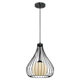 thumbnail of Pendelleuchte Käfig Glaskugel Mattschwarz mit 1 Lampe