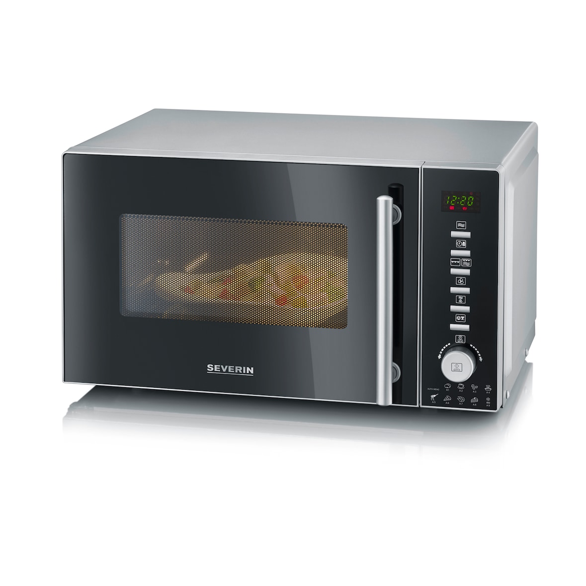 SEVERIN MW 7773 - Mikrowelle mit Grill & Konvektion 20 L Schwarz / Silber