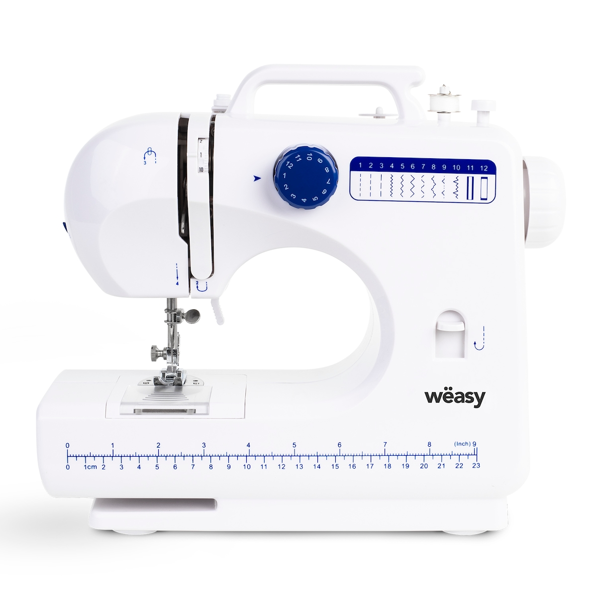 WEASY Wëasy SW45 Nähmaschine / 12 programmierte Nähmuster / Automatische Aufspulung
