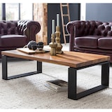 thumbnail of WOHNLING Couchtisch Holz Sofatisch mit Metallgestell Wohnzimmertisch Tisch