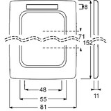 thumbnail of DURO 2000 SI Rahmen, 2f, weiß, glänzend, vertikal, Textfeld/Beschriftungsfläche, Kunststoff, geeignet für Geräteeinbaukanal
