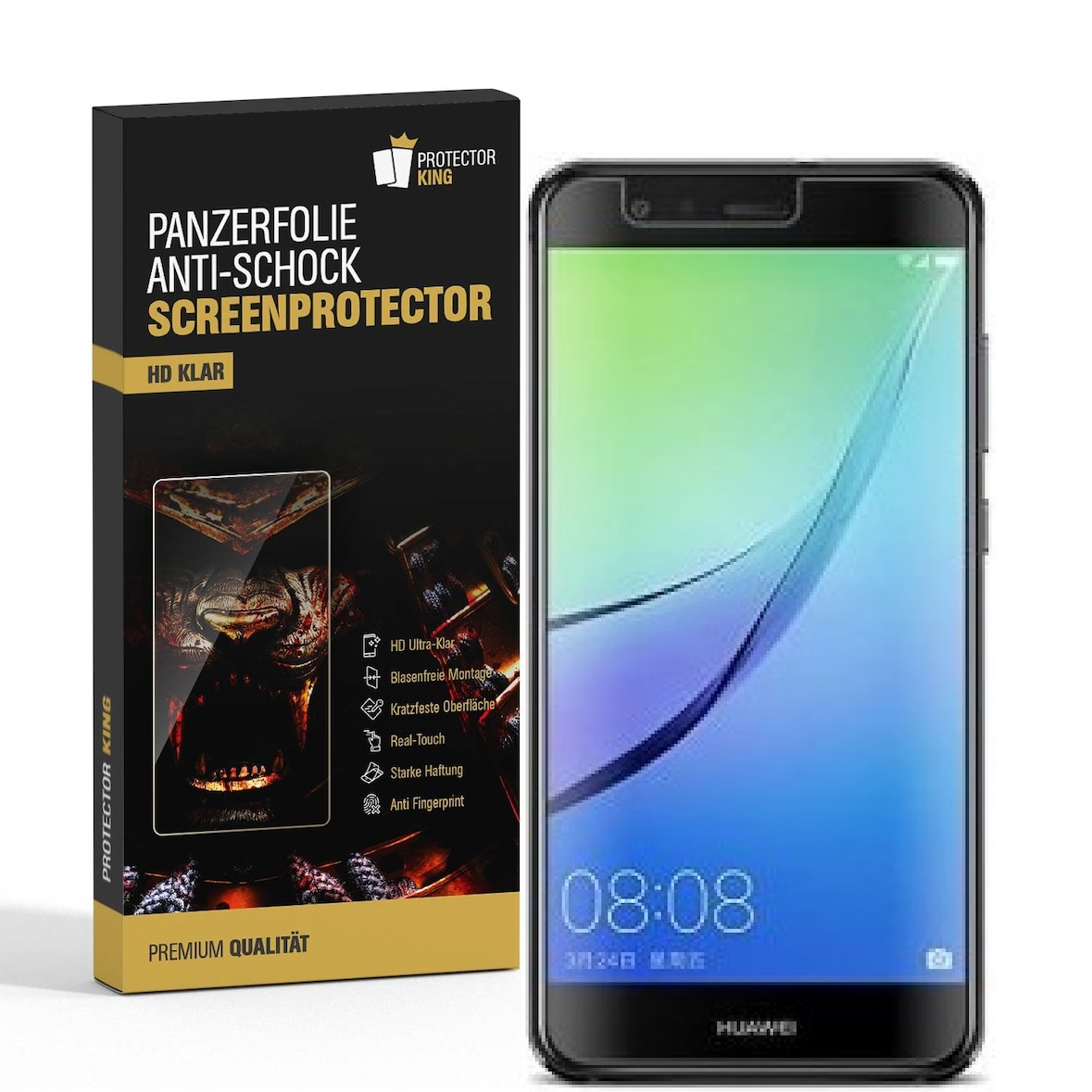 2x Panzerfolie für Huawei Nova Lite ANTI-SCHOCK Displayschutzfolie HD ULTRA KLAR
