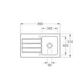 thumbnail of Villeroy&Boch Rechteckiges Spülbecken, Küchenspüle mit Abtropffläche Architectura 50 Steam grau, 86x51cm