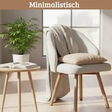 thumbnail of DELUKE® Esszimmerstühle 2er Set ERIK - Stoffbezug, Eichenholz Beine| Gepolsterte Sitzfläche | Skandinavisch Minimalistisch, Stühle Esszimmer | Beige