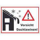 thumbnail of Vorsicht Dachlawine Achtung Aufkleber A9 (37x52mm)