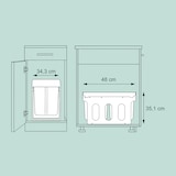 thumbnail of Relaxdays Einbaumülleimer 3-fach, ausziehbar, Küchenmülleimer für Unterschrank, 15l & 2x 8l, 35,1x34,3x48 cm, schwarz