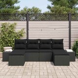 thumbnail of vidaXL Garten-Sofa-Set 6 pcs Schwarz 184 x 62 x 85 cm Poly Rattan