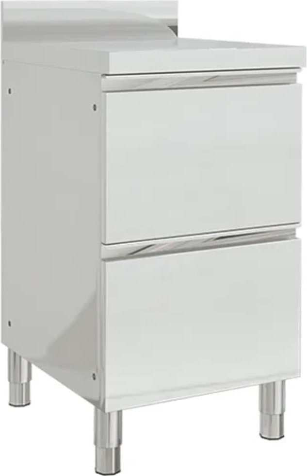 Armario de cocina comercial con 2 cajones acero inoxidable