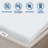 thumbnail of The White Stone Topper Viscoelastico Memory Foam H3 | Corrector de colchón | Topper colchon con Funda extraíble | Sobrecolchon Antibacteriano 90x180