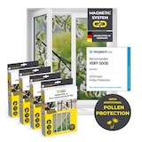 thumbnail of EASYmaxx Moskitonetz mit Pollenschutz mit Magnetbefestigung fürs Fenster - 150 x 130 cm - grau - 4er-Set