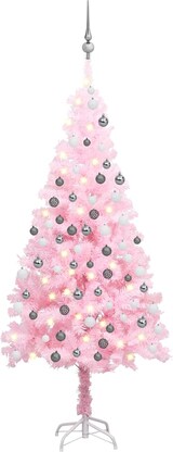 thumbnail of vidaXL Künstlicher Weihnachtsbaum mit Beleuchtung & Kugeln Rosa 120cm