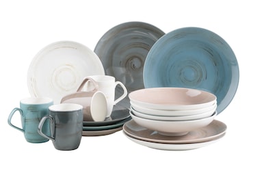 MÄSER combinatieservies 16-delig, rond, serie DERBY, 4-kleurig, 931526