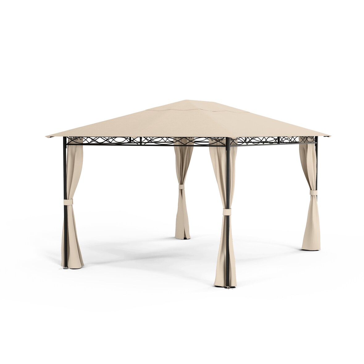 Mondo 3x4 Pavillon mit Metallrahmen und 4 Seitenwänden Beige