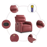 thumbnail of vidaXL Massagesessel Weinrot Kunstleder