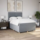 thumbnail of vidaXL Boxspringbett mit Matratze Hellgrau 140x190 cm Stoff