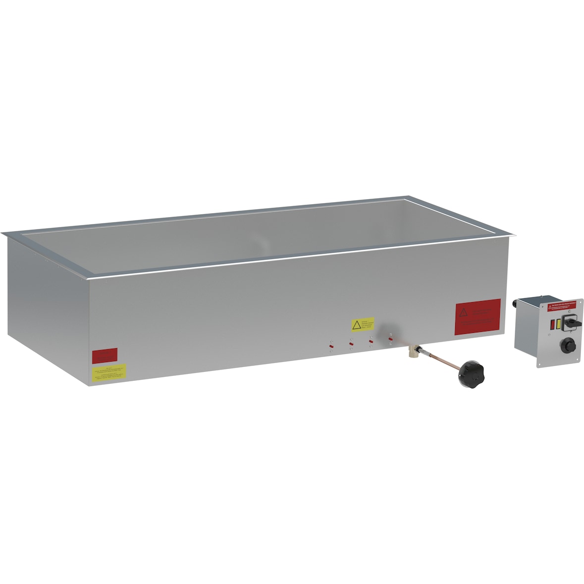 HAGOLA Bain Marie "Valencia", 4xGN1/1  1372x302x600mm (BxHxT)  Zu-, Ab-, Überlauf und Fernbedienung, steckerfertig