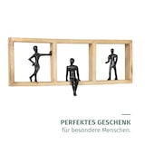 thumbnail of Dekofigur Moments Schwarz 52,5 cm Mangoholz Aluminium Wandfigur mit drei Figuren Symbol für Gemeinschaft Begegnung Zusammenhalt Dekoration Handarbeit