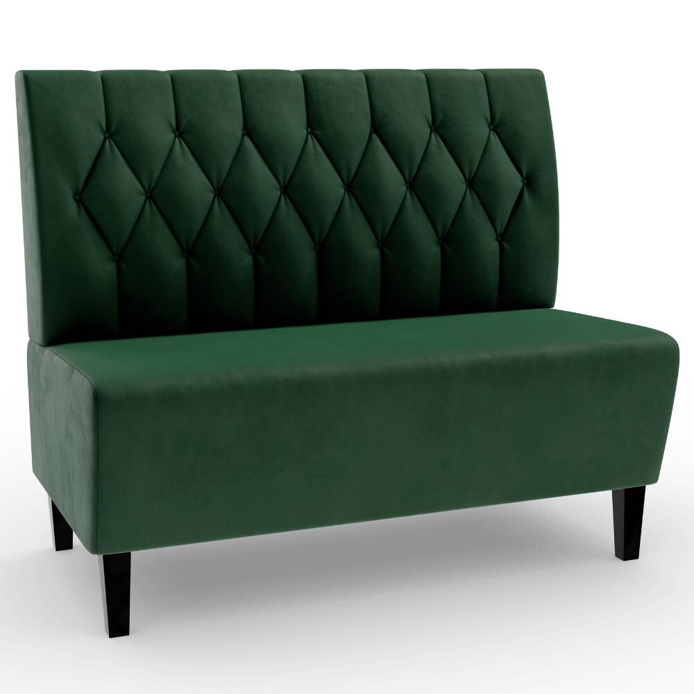 Gastro Sitzbank Paris | 100 cm breit | Samtstoff in Grün | Diamant | Dinerbank