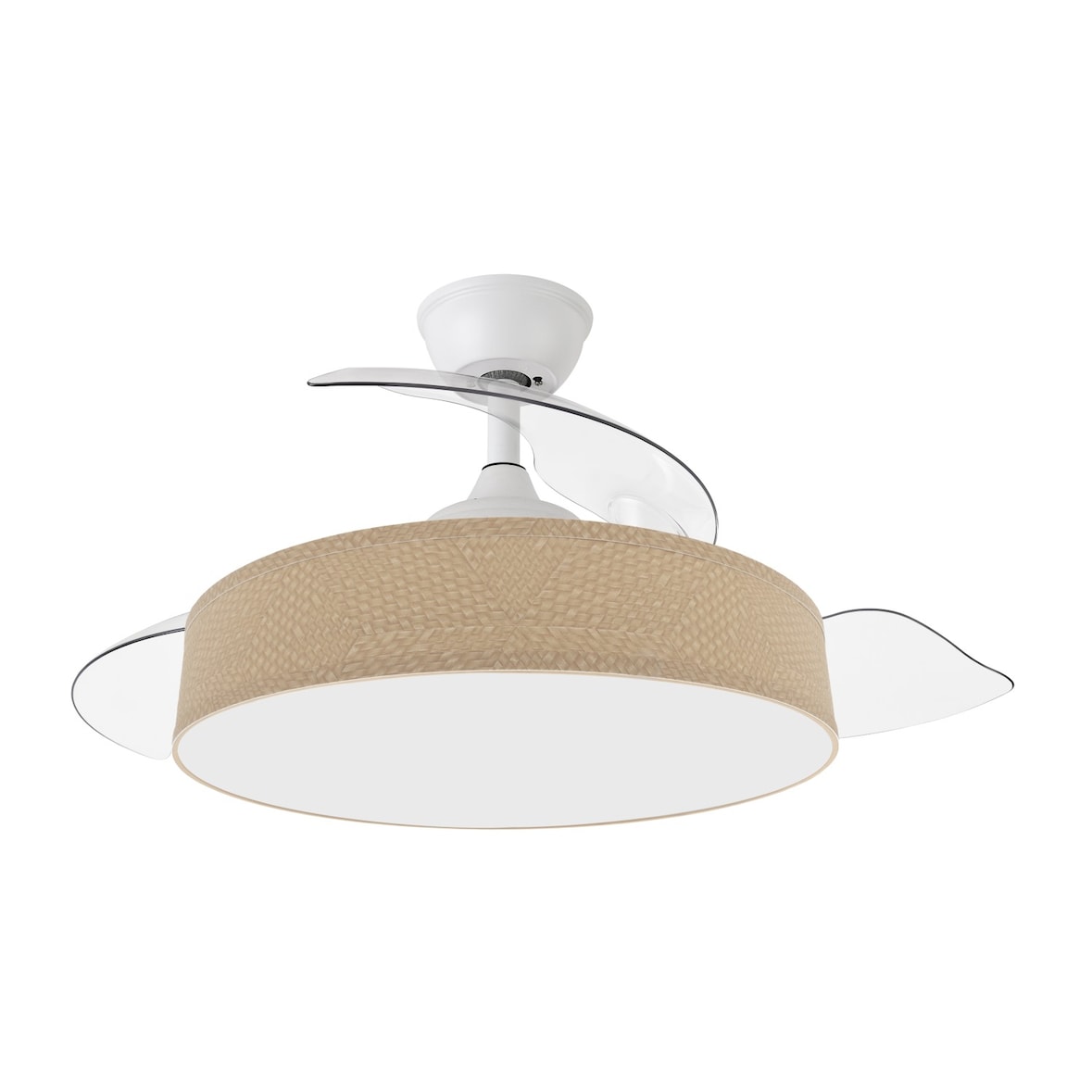 Ventilador de Techo Retráctil Fabrilamp Boga Blanco/Beis Ø108cm