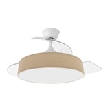 thumbnail of Ventilador de Techo Retráctil Fabrilamp Boga Blanco/Beis Ø108cm