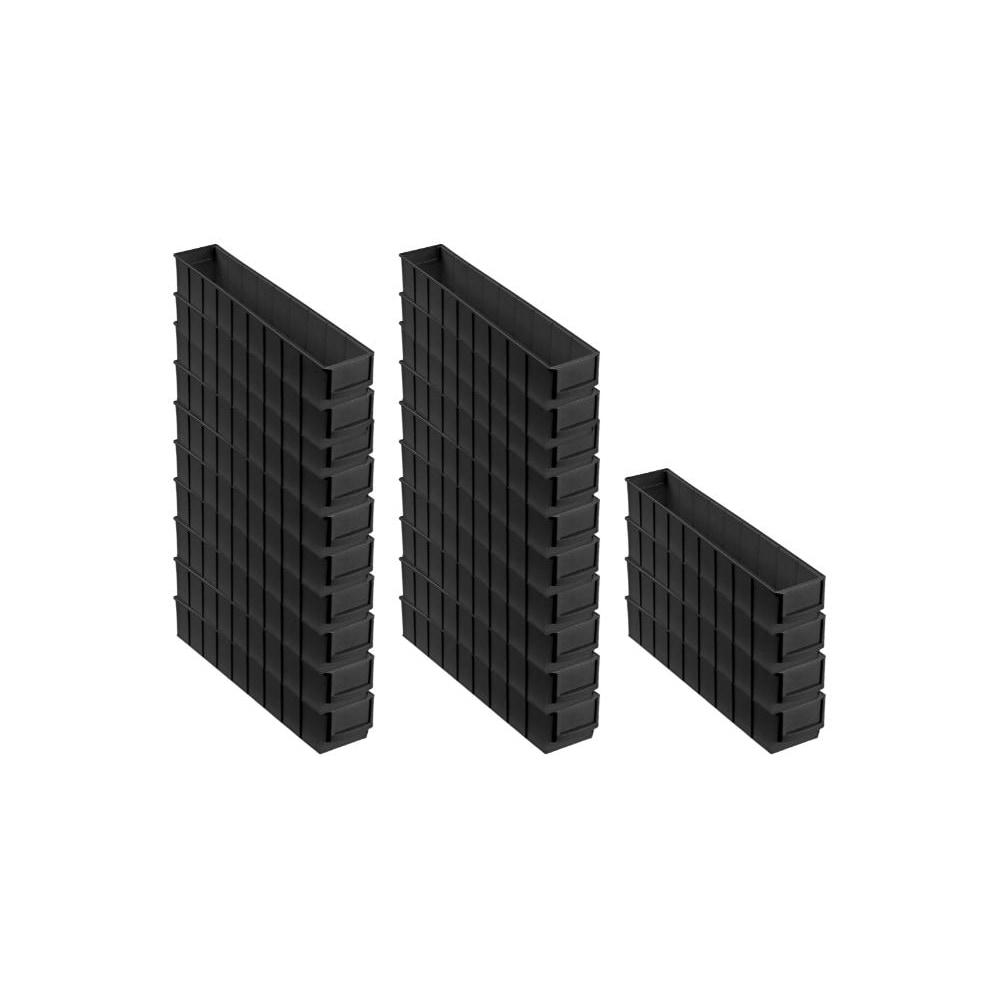 PROREGAL 24x Leitfähige Industriebox 500 S | HxBxT 8,1x9,1x50cm | 2,8 Liter | ESD, Sichtlagerkasten, Sortimentskasten, Sortimentsbox