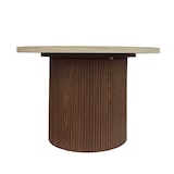 thumbnail of Table basse scandinave ronde 70 cm en bois foncé