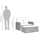 thumbnail of vidaXL Gartensofa 2-Sitzer mit Kissen Grau Poly Rattan