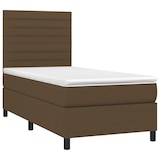 thumbnail of vidaXL Boxspringbett mit Matratze & LED Dunkelbraun 90x190 cm Stoff