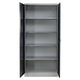 thumbnail of PROREGAL Stahlschrank BEE mit 9 lackierten Fachböden | HxBxT 195x92x42cm | Grau-Schwarz | Werkstattschrank Werkzeugschrank Aktenschrank