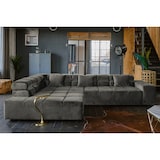 thumbnail of KAWOLA Sofa NEVADA Ecksofa Velvet grau Recamiere links